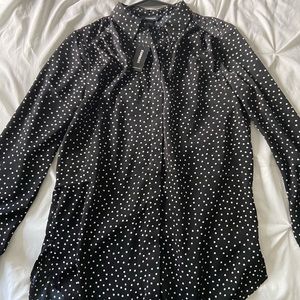 Polka dot print Pleated Shoulder Shirt